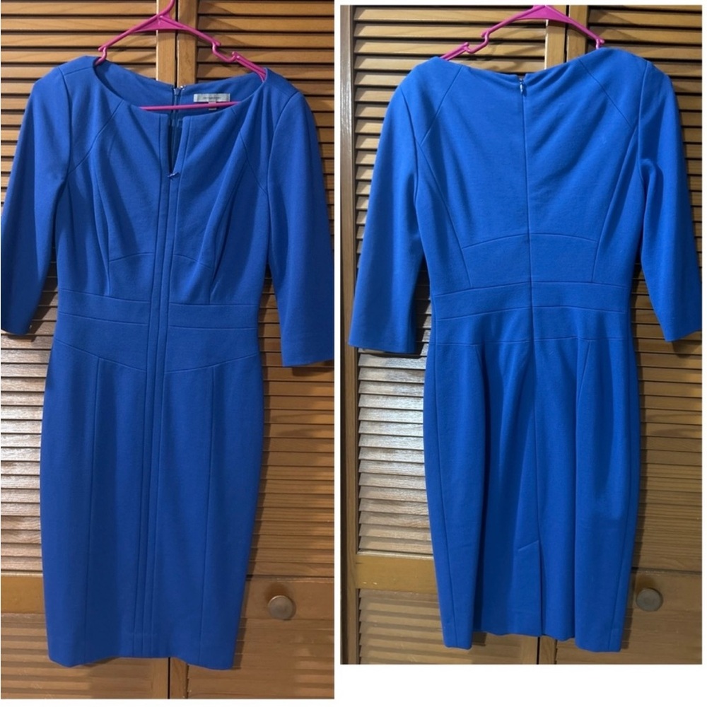 Ted Baker Blue Sheath Dress with 3/4 Sleeves